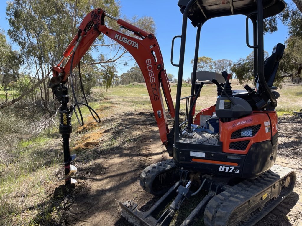 Post holes for fence