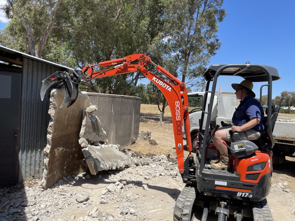 Demolition of concrete water tank